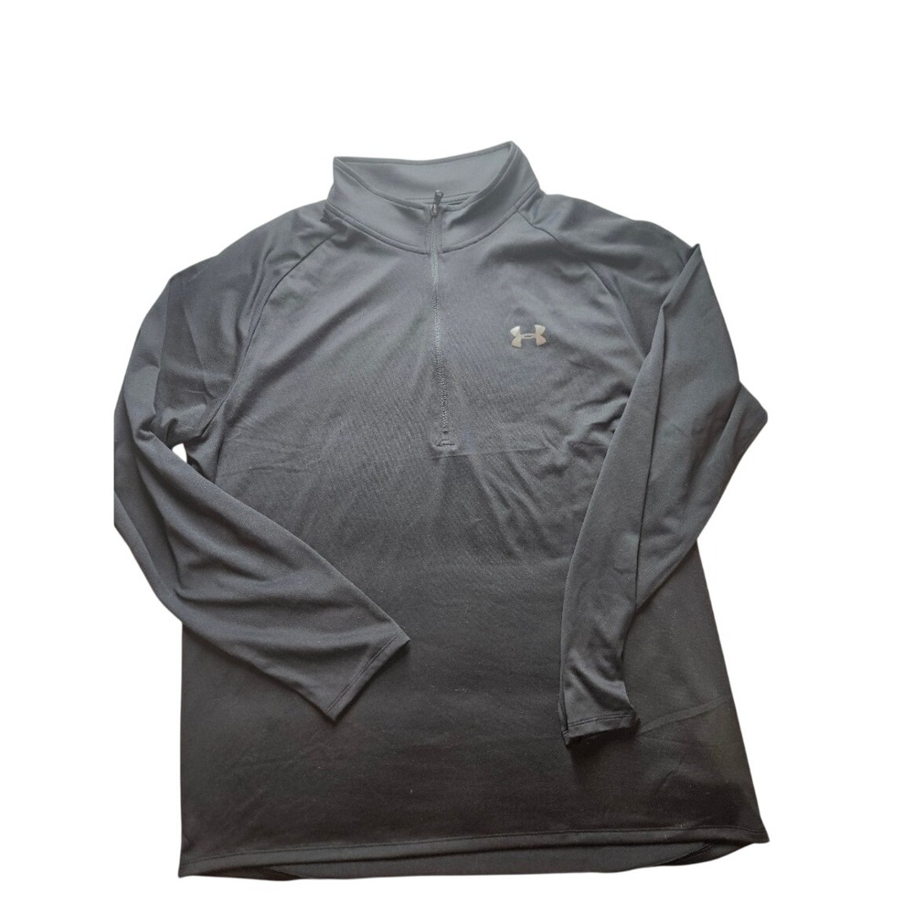 Under Armour Mens Tech 2.0 1/2 Zip Pullover Black Long Sleeve Training Top L